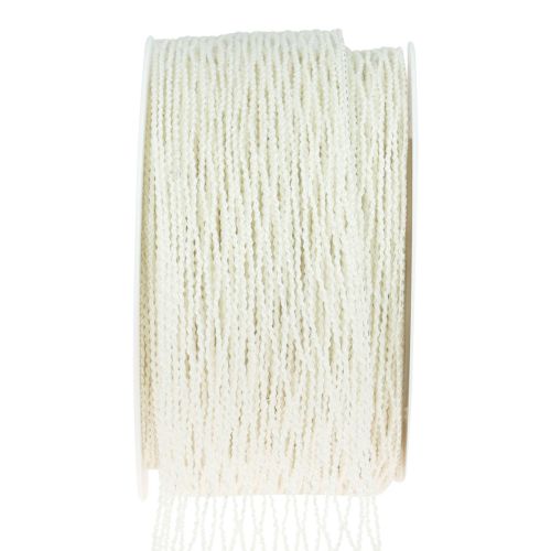 Floristik24 Netzband Gitterband Dekoband Weiß drahtverstärkt 50mm 10m