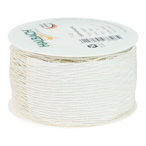 Floristik24 Netzband Gitterband Dekoband Weiß drahtverstärkt 50mm 10m
