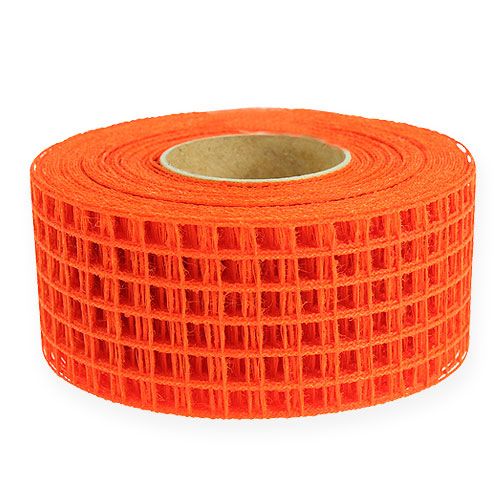 Floristik24 Gitterband 4,5cm x 10m Orange