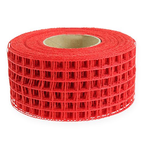 Floristik24 Gitterband 4,5cm x 10m Rot