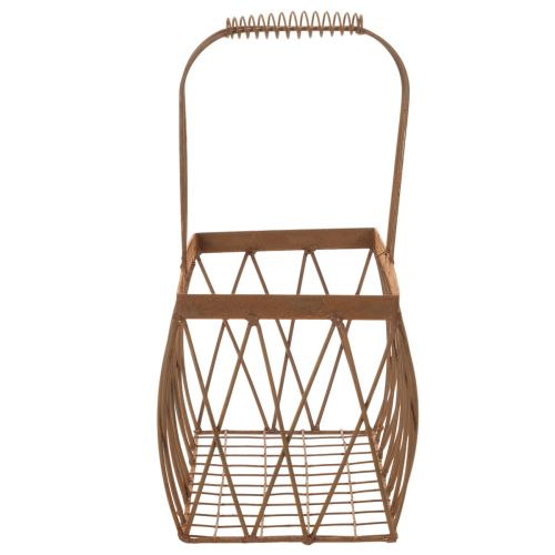 Gitterkorb Metall rechteckig Rostoptik 28x13,5x14 cm 2er-Set | Floristik24.at