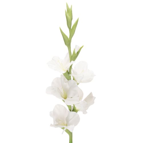 Künstliche Gladiole aus Textil und Kunststoff Weiß 88cm für Innenbereich