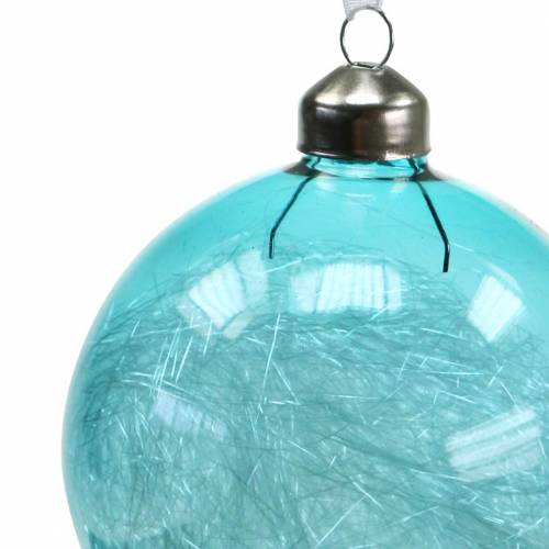 Artikel Weihnachtskugel Glas Blau, Weiß Ø8cm Sortiert 12St