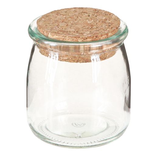 Artikel Glas Deko mit Korken Vintage Klar Natur Ø7cm H8cm 6 St