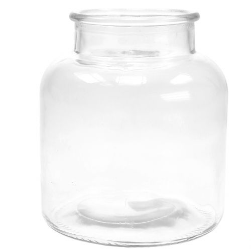 Glas Vase Windlicht Monaco 13 cm hoch 12,5 cm Durchmesser klar Glas NEU