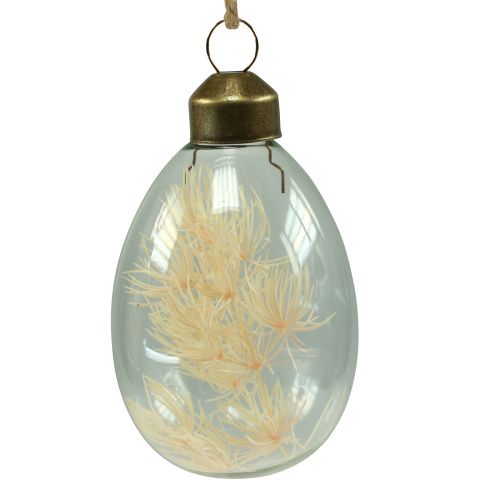 Floristik24 Glas Ostereier zum Aufhängen Trockenblumen Eier 6cm 6 St