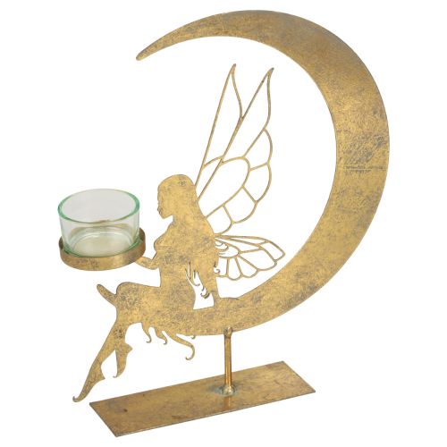 Floristik24 Glas Teelichthalter Metall Deko Elfen Deko 23×5×28cm
