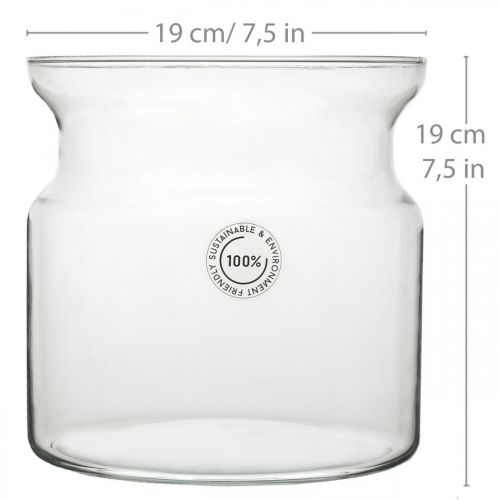 Blumenvase Glas klar Deko Glas Vase Ø19cm H19cm