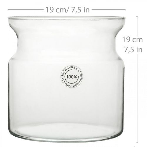 Artikel Blumenvase Glas klar Deko Glas Vase Ø19cm H19cm