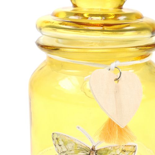 Floristik24 Glasdose Bonboniere Gelb Ø11cm H15,5cm