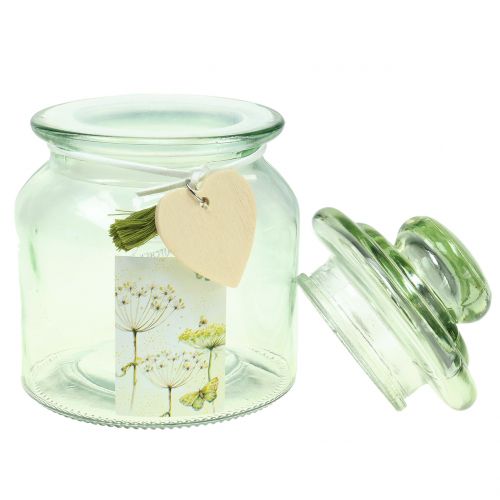 Floristik24 Glasdose Bonboniere Grün Ø11cm H15,5cm