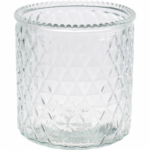 Floristik24 Deko-Glas Rauten Glasvase Klar Blumenvase  2St