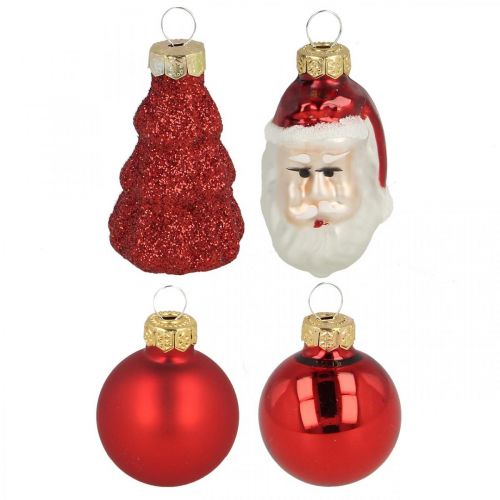 Floristik24 Mini Weihnachtsdeko Figuren und Kugeln Sortiert Glas 3cm 9St