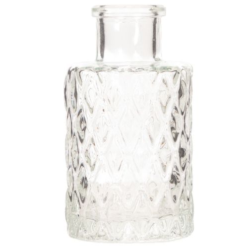 Mini Glasvase mit Rautenmuster transparent 9 cm 6er-Set | Floristik24.at