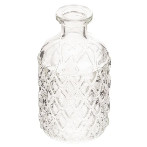 Glasvase mit Rautenmuster klar 13 cm Set 6 Stück