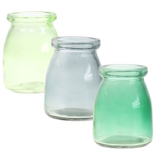 Floristik24 Deko Glas Ø6cm H8cm Grün/Grau 6St
