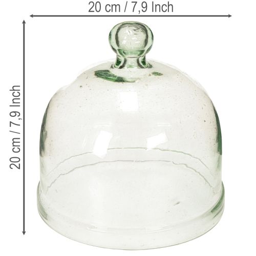 Ziehglocke aus Recyclingglas mit Knauf, transparent, 20 cm | Floristik24.at