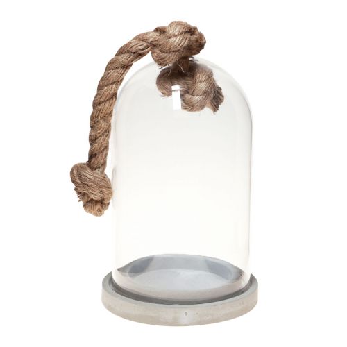 Floristik24 Glasglocken Deko mit Sockel Betonoptik Ø13,5cm H24cm