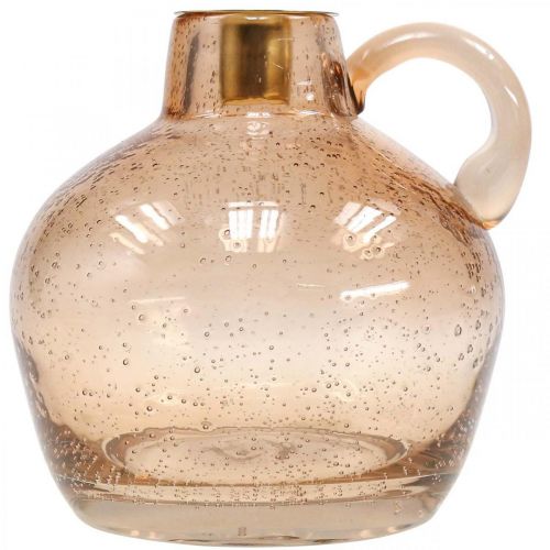 Floristik24 Kerzenständer Glas Stabkerze Hellbraun Deko Krug H15,5cm
