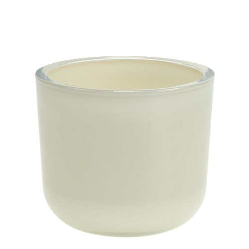 Floristik24 Blumentopf aus Glas Ø12,5cm H11cm Creme