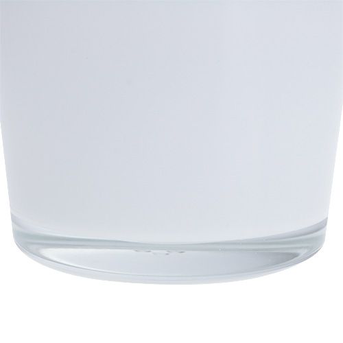 Floristik24 Blumentopf aus Glas Weiß Ø10cm H8,5cm