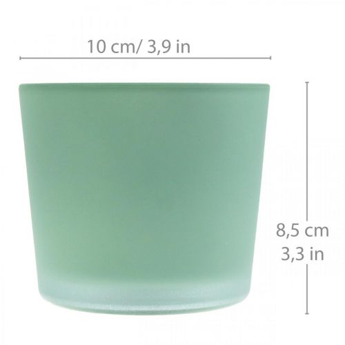 Artikel Glas Blumentopf Grün Übertopf Glaskübel Ø10cm H8,5cm