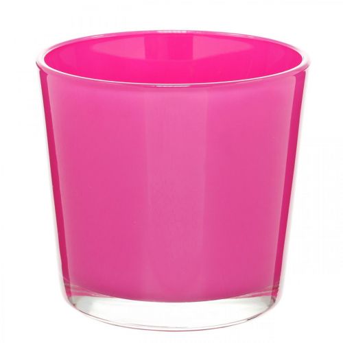 Glaskübel, Übertopf Pflanzgefäß Pink Ø11,5cm H11cm