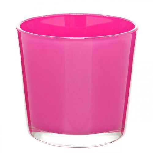 Floristik24 Glaskübel, Übertopf Pflanzgefäß Pink Ø11,5cm H11cm