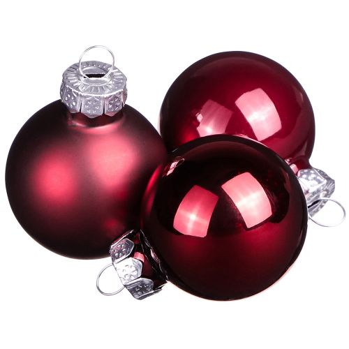 Floristik24 Glaskugeln Weihnachten in Bordeaux Mix Ø3cm 22 St