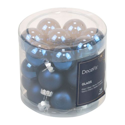 Artikel Mini Weihnachtskugeln Glas Blau Glaskugeln Ø2,5cm 20 St