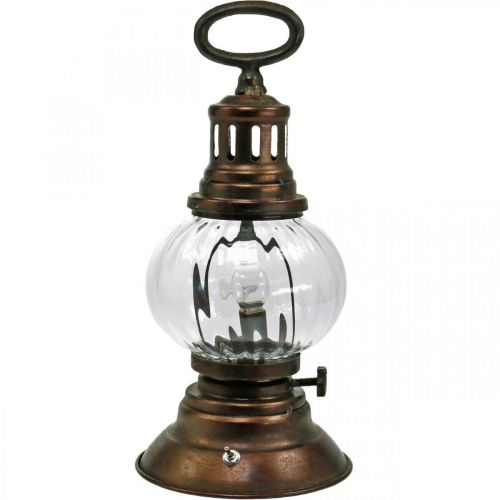 Floristik24 LED-Sturmlaterne, Metall-Lampe, Deko-Leuchte, Vintage-Look Ø12,5cm H30cm