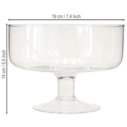 Artikel Glasschale für Schwimmkerzen Schale mit Fuß Ø19cm H14cm