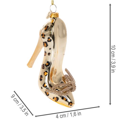 Glasschuh-Ornamente mit Leopardenmuster aus Glas, 13 cm, 2-teilig | Floristik24.at