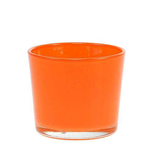 Floristik24 Glasübertopf Orange Ø10cm H8,5cm