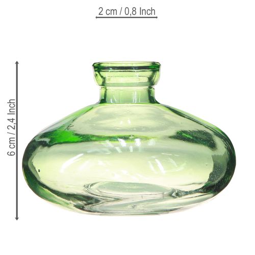 Artikel Glasvase Bauchig Grün Minivasen Glas Ø9cm H6cm 6 St
