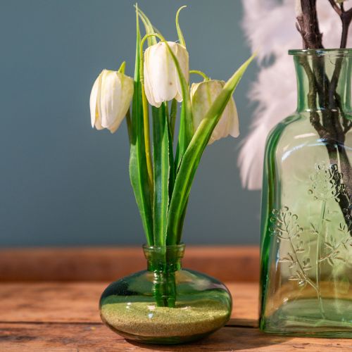 Artikel Glasvase Bauchig Grün Minivasen Glas Ø9cm H6cm 6 St