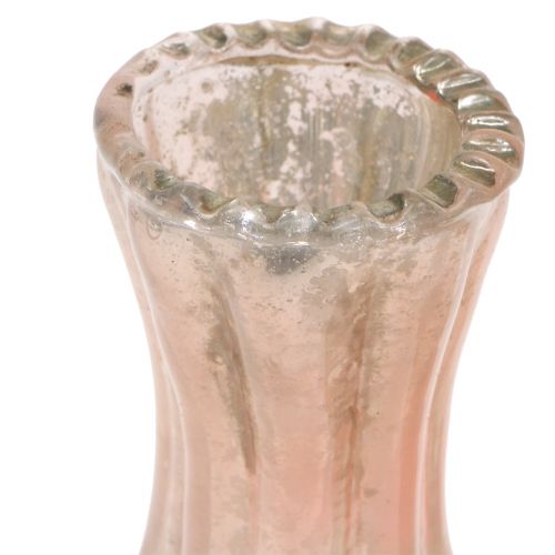 Floristik24 Glasvase Bauernsilber Rosa H11cm 6St