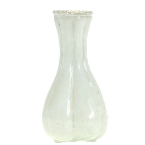 Floristik24 Glasvase Bauernsilber Weiß H11cm 6St