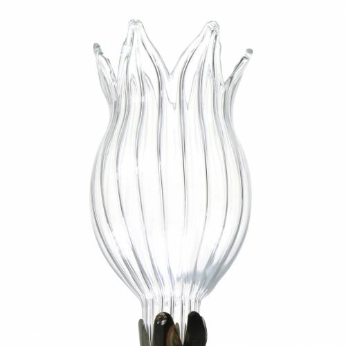 Floristik24 Glasvase mit Clip Blüte Ø3,3cm H8,5cm Klar 4St