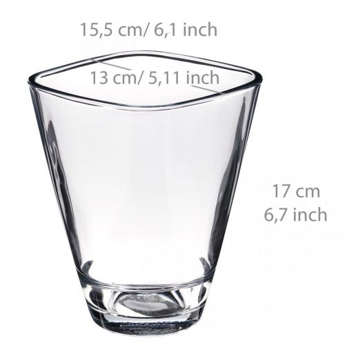 Floristik24 Orchideen Übertopf Glas Klar H17cm B13cm