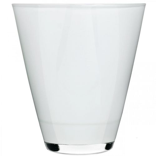 Floristik24 Orchideen Übertopf Weiß Glas H17cm B13cm