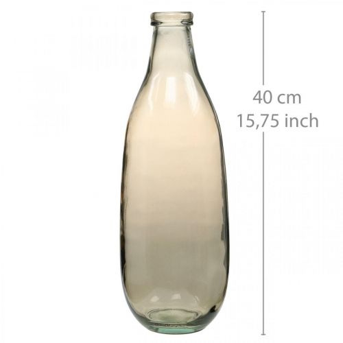 Floristik24 Glasvase Braun Groß Bodenvase oder Tischdeko Glas Ø15cm H40cm