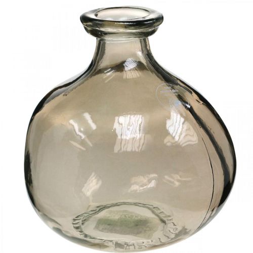 Floristik24 Glasvase rund Braun Glasdeko Vase rustikal Ø16,5cm H18cm