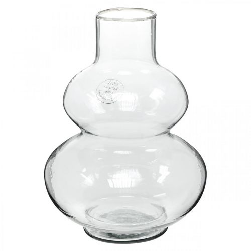 Floristik24 Glasvase rund Blumenvase Dekovase Glas Klar Ø16cm H23cm