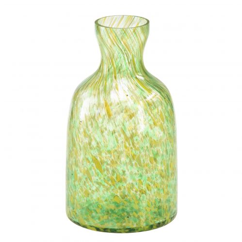 Glasvase Glas Deko Blumenvase Grün Gelb Ø10cm H18cm