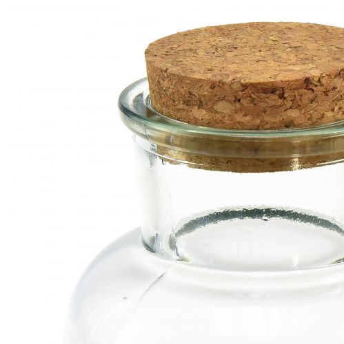 Floristik24 Glasvase Retro Apotheker Glas mit Korken Ø8,5cm H17cm