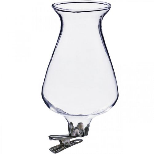 Floristik24 Glasvase Tulpe mit Clip Ø5,9cm H11cm Klar 4St