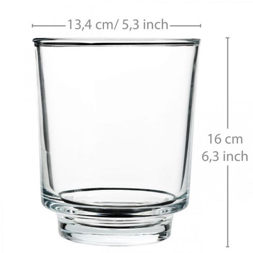 Artikel Orchideen Übertopf Glas mit Fuß Klar H16cm Ø13,4cm