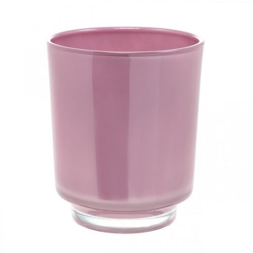 Orchideen Übertopf Glas Rosa H16cm Ø13,4cm