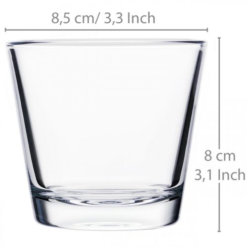 Floristik24 Glasvase klar Ø8,5cm H8cm 6St
